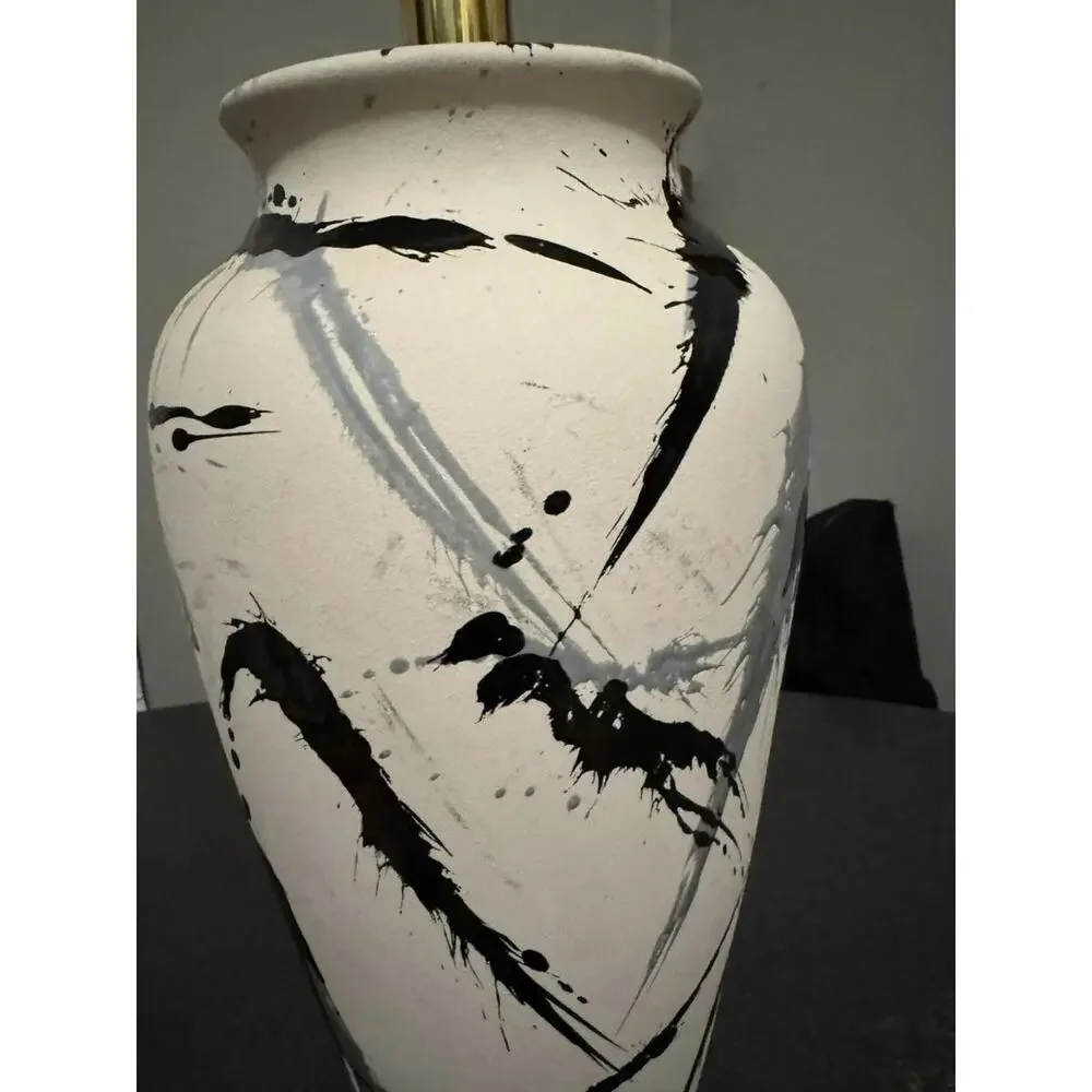 VTG 1980's Jackson Pollock Style Inspired Table Lamp RARE!!
